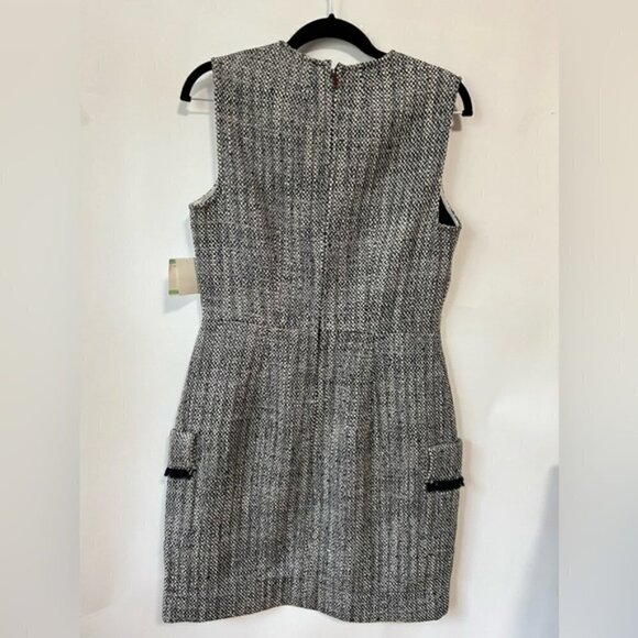 Anne Klein, Women's Wool Blend Tweed Mini Dress - Black/Gray. Size: 8. NWT - Picture 3 of 14